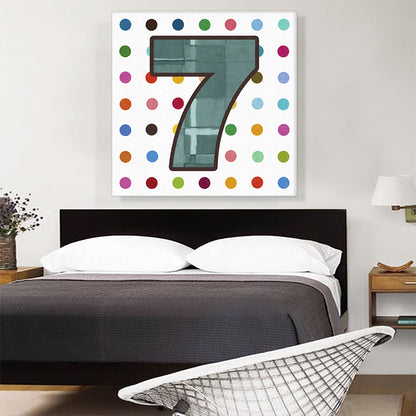 Fun Polka Dots Number 7 Seven Numeral