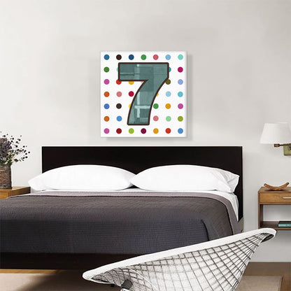 Fun Polka Dots Number 7 Seven Numeral