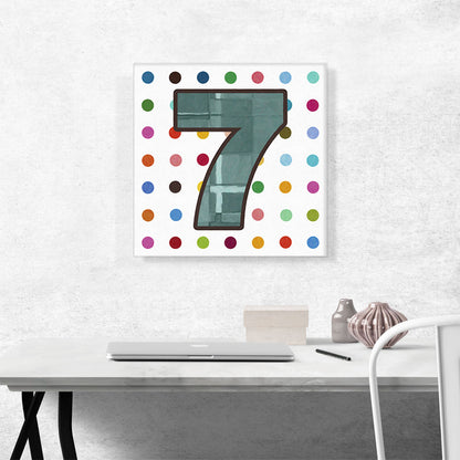 Fun Polka Dots Number 7 Seven Numeral
