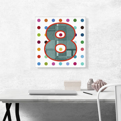 Fun Polka Dots Number 8 Eight Numeral