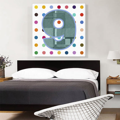 Fun Polka Dots Number 9 Nine Numeral