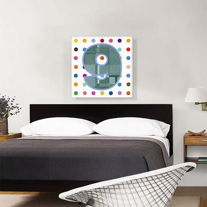 Fun Polka Dots Number 9 Nine Numeral
