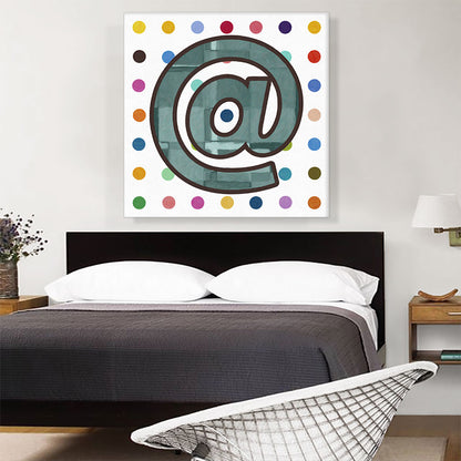 Fun Polka Dots At Sign Symbol