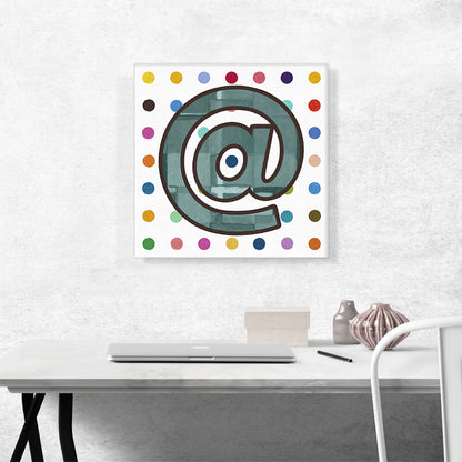Fun Polka Dots At Sign Symbol