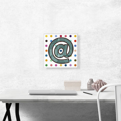 Fun Polka Dots At Sign Symbol