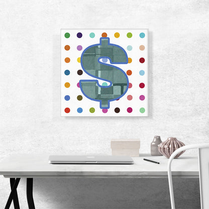 Fun Polka Dots Dollar Sign Symbol