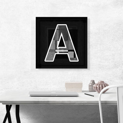 Modern Black White Alphabet Letter A