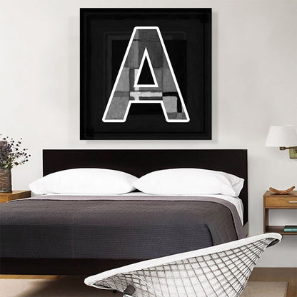 Modern Black White Alphabet Letter A