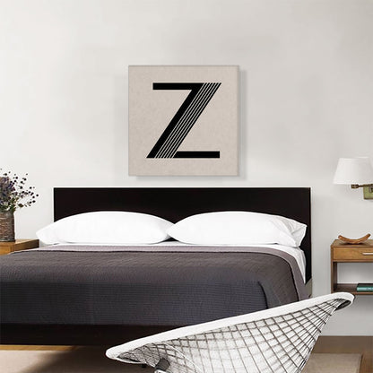 Beige Black Line Alphabet Letter Z
