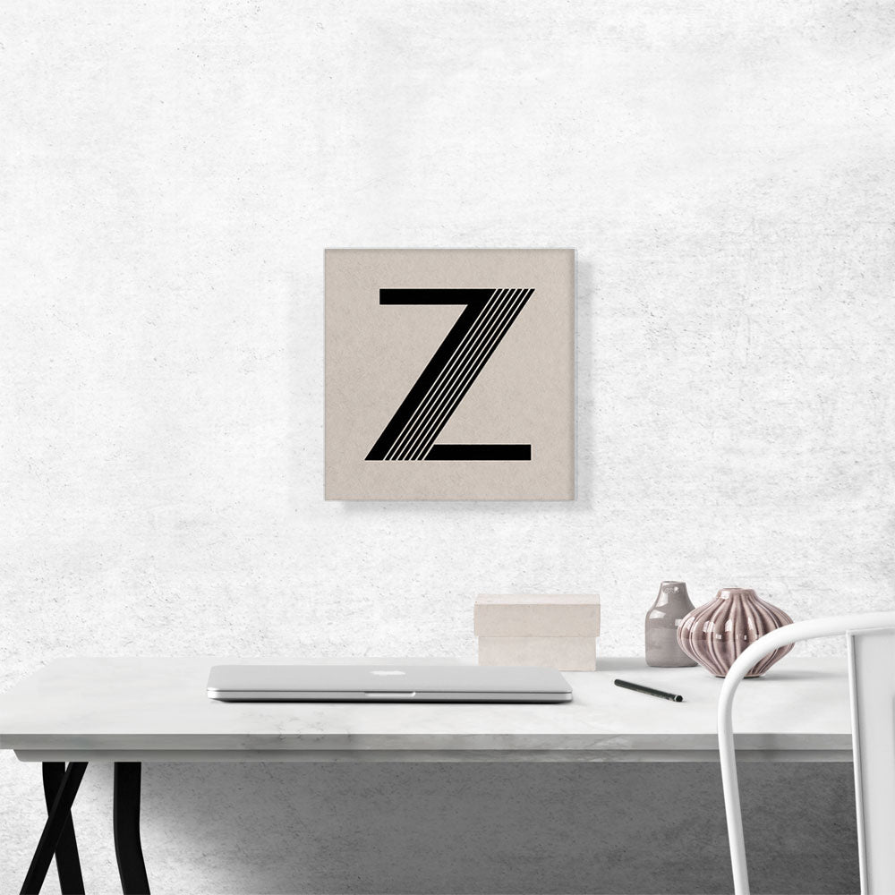 Beige Black Line Alphabet Letter Z