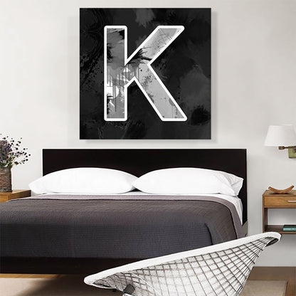 Modern Black White Alphabet Letter K