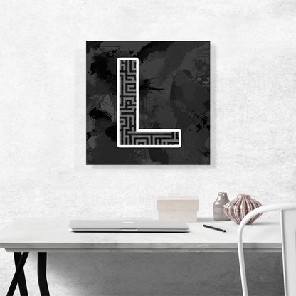 Modern Black White Alphabet Letter L