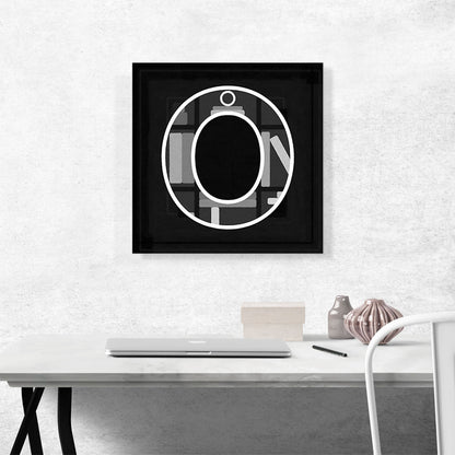 Modern Black White Alphabet Letter O