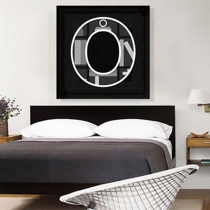 Modern Black White Alphabet Letter O