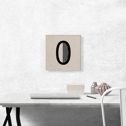Beige Black Line Alphabet Number 0 Zero Numeral