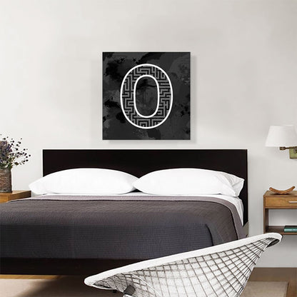 Modern Black White Alphabet Number 0 Zero Numeral