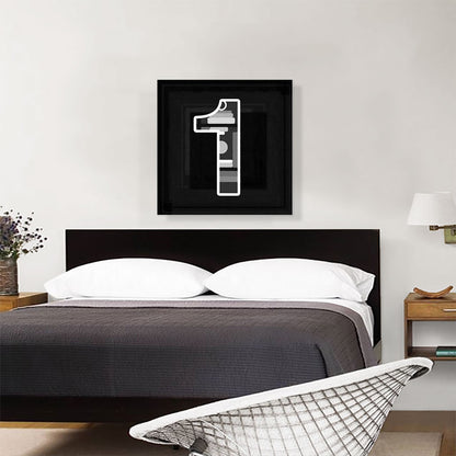 Modern Black White Alphabet Number 1 One Numeral