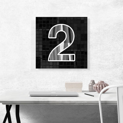 Modern Black White Alphabet Number 2 Two Numeral