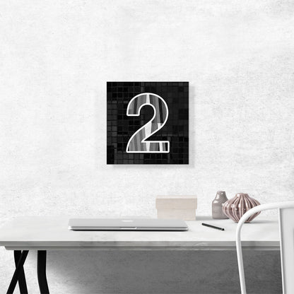 Modern Black White Alphabet Number 2 Two Numeral