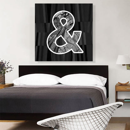 Modern Black White Alphabet And Sign Symbol