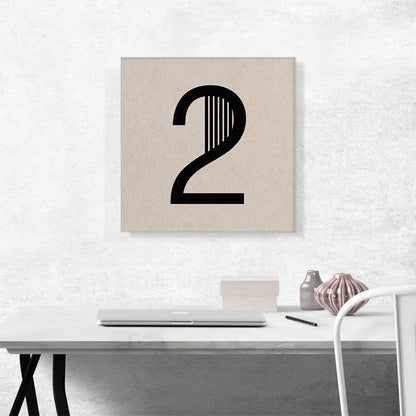 Beige Black Line Alphabet Number 2 Two Numeral