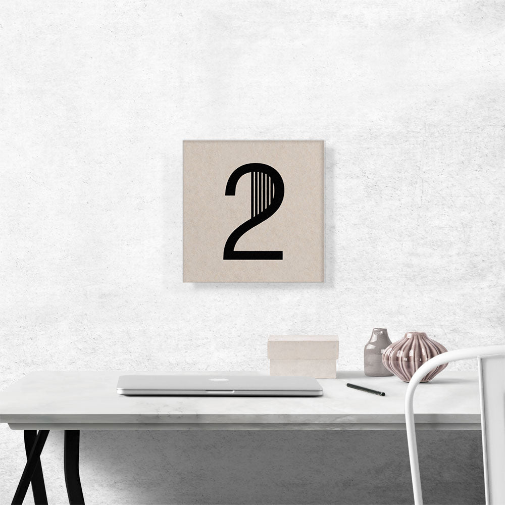 Beige Black Line Alphabet Number 2 Two Numeral