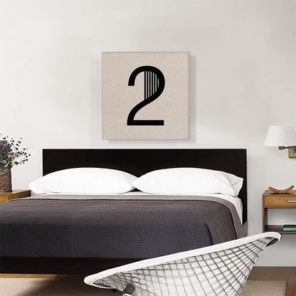 Beige Black Line Alphabet Number 2 Two Numeral