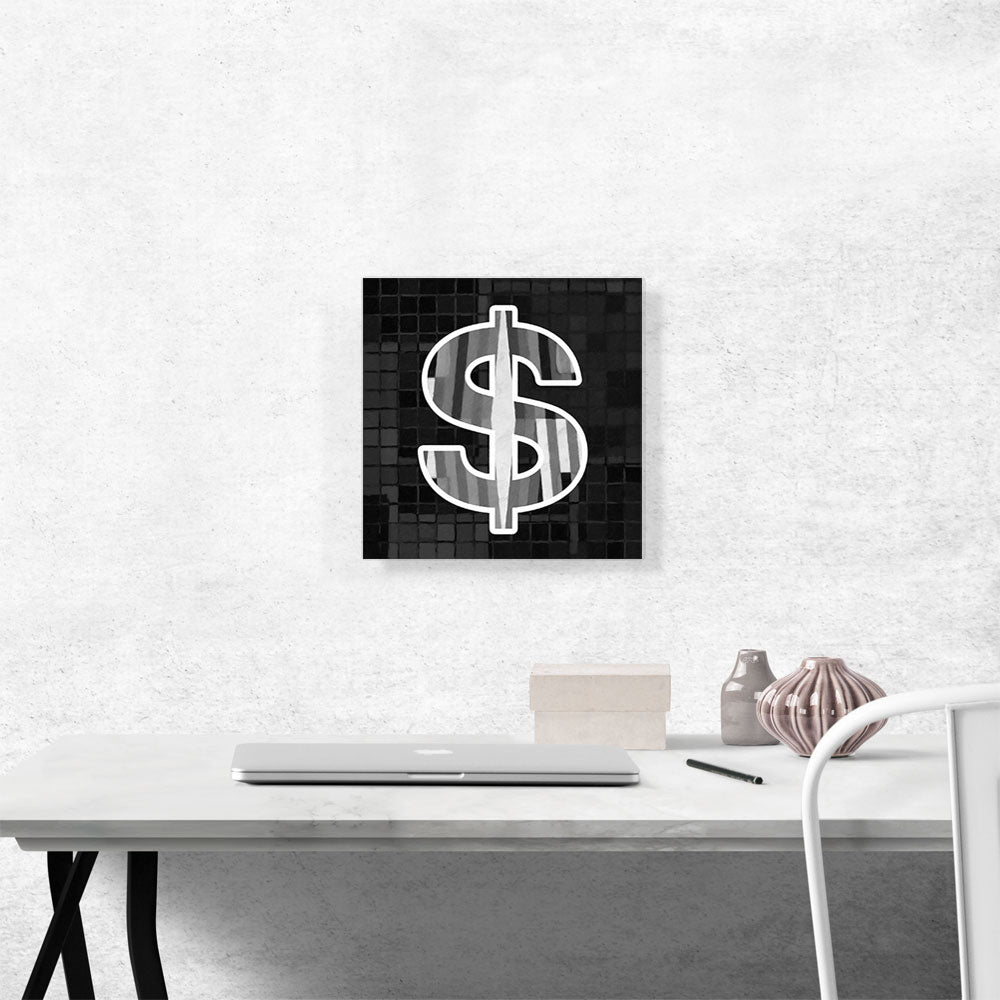 Modern Black White Alphabet Dollar Sign Symbol