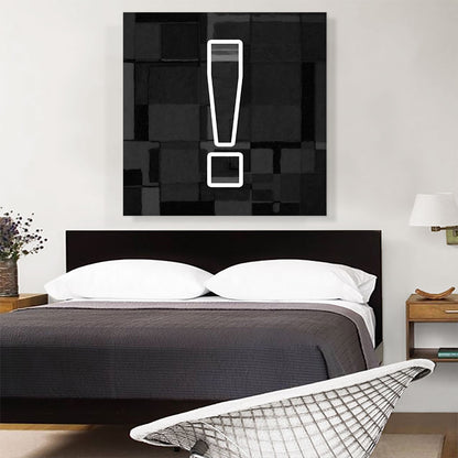 Modern Black White Alphabet Exclamation Point Mark Sign