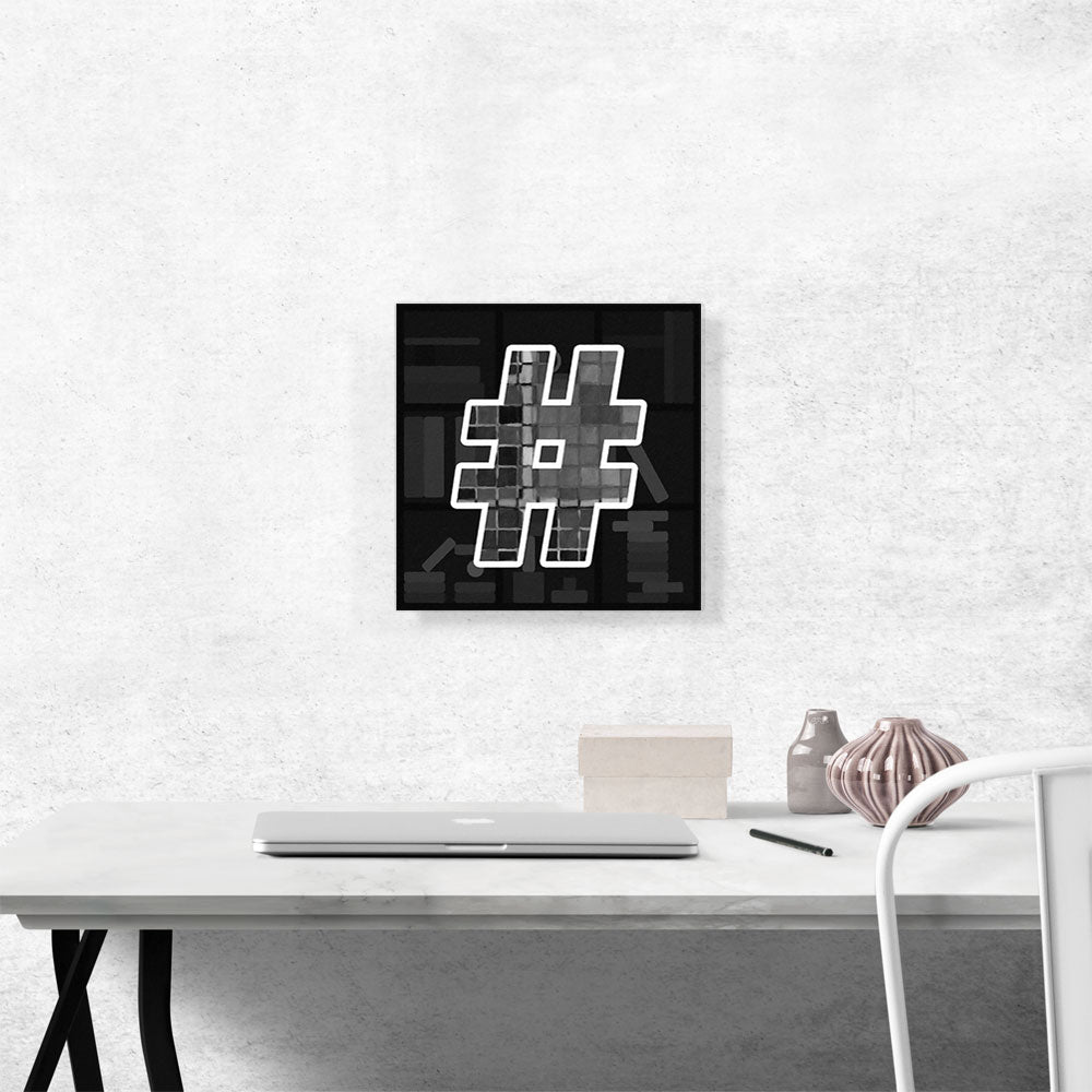 Modern Black White Alphabet Number Sign Hash Tag Pound