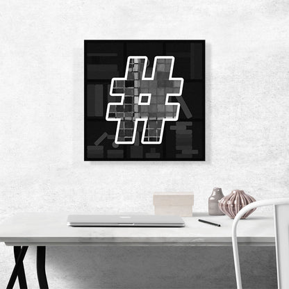 Modern Black White Alphabet Number Sign Hash Tag Pound