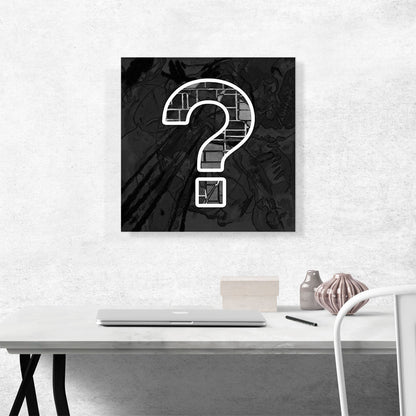 Modern Black White Alphabet Question Mark Symbol