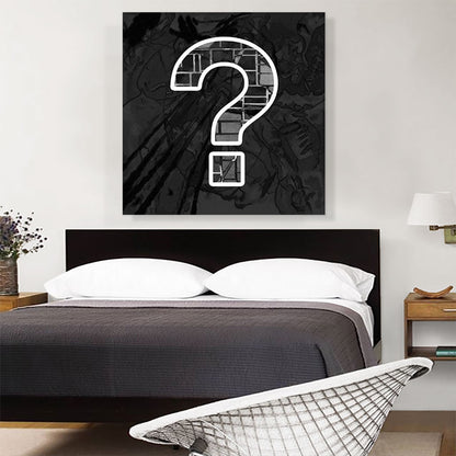 Modern Black White Alphabet Question Mark Symbol