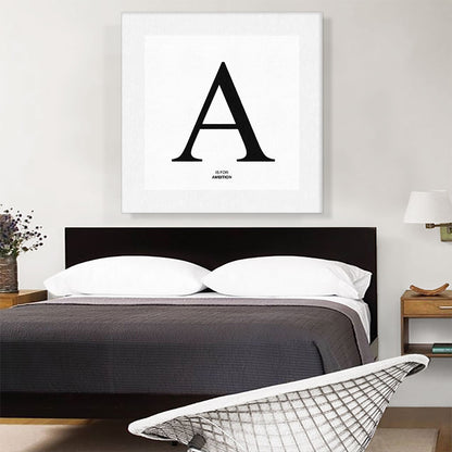 Modern Black and White Gray Serif Alphabet Letter A