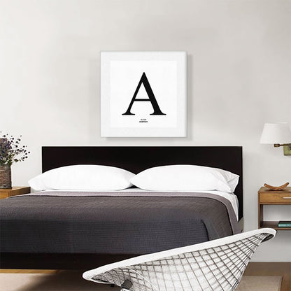Modern Black and White Gray Serif Alphabet Letter A