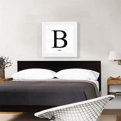 Modern Black and White Gray Serif Alphabet Letter B