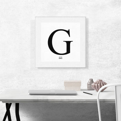 Modern Black and White Gray Serif Alphabet Letter G