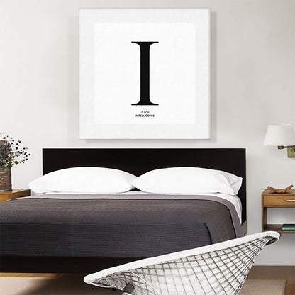 Modern Black and White Gray Serif Alphabet Letter I