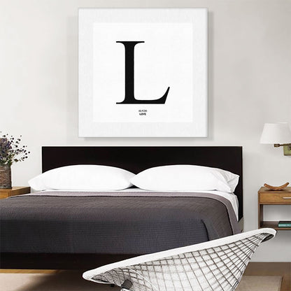 Modern Black and White Gray Serif Alphabet Letter L