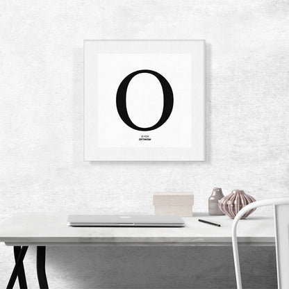 Modern Black and White Gray Serif Alphabet Letter O