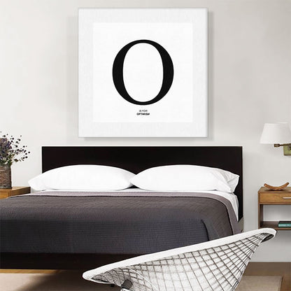 Modern Black and White Gray Serif Alphabet Letter O