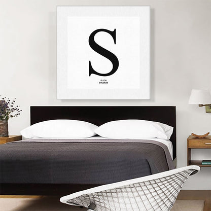 Modern Black and White Gray Serif Alphabet Letter S