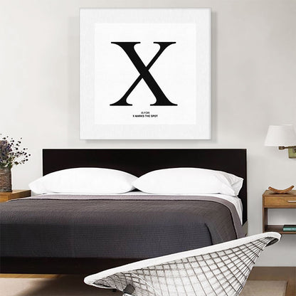 Modern Black and White Gray Serif Alphabet Letter X