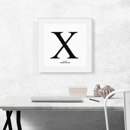 Modern Black and White Gray Serif Alphabet Letter X