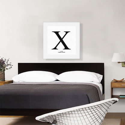 Modern Black and White Gray Serif Alphabet Letter X