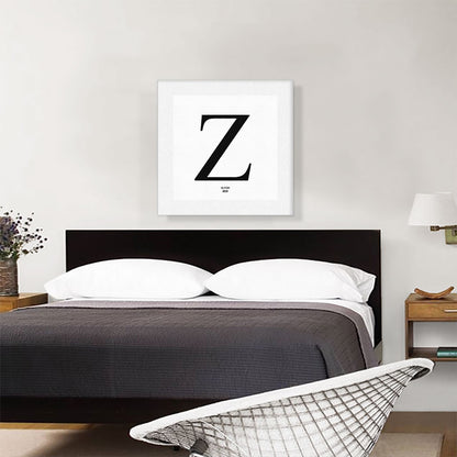 Modern Black and White Gray Serif Alphabet Letter Z