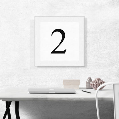 Modern Black and White Gray Serif Alphabet Number 2 Two Numeral