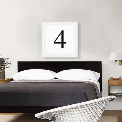 Modern Black and White Gray Serif Alphabet Number 4 Four Numeral