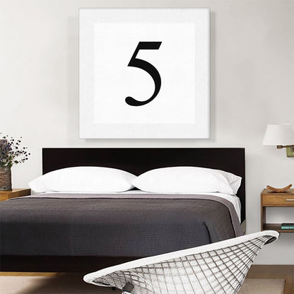 Modern Black and White Gray Serif Alphabet Number 5 Five Numeral