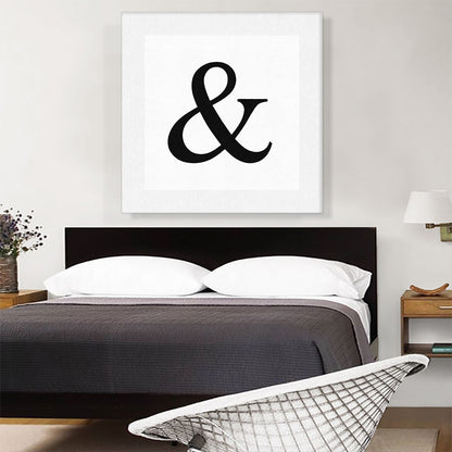 Modern Black and White Gray Serif Alphabet And Sign Symbol